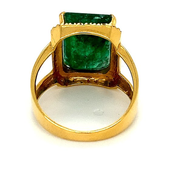 GIA Certified Emerald 8.96ct Solid 21K Gold Ring - Picture 5 of 10
